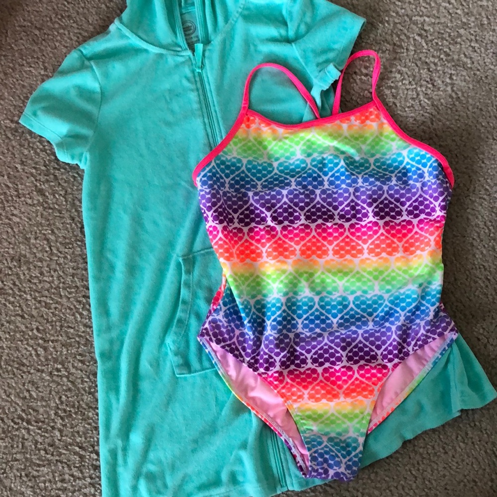 Rainbow bathing suit and Cover up